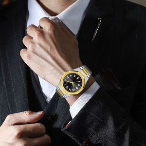 Montre de sport de luxe ultra-fine carrée pour homme, cadran argenté et doré avec chiffres arabes, étanche, pour médecins, infirmiers, professionnels, à quartz - Product Image 5