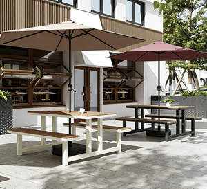 Offre Spéciale : Ensemble Table <span class=keywords><strong>de</strong></span> Pique-Nique Professionnelle avec Parasol – Mobilier d'Extérieur Tout-en-un pour Places Publiques et Jardins (Vente en Gros) - Product Image 2