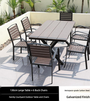 Tables et chaises de patio modernes, durables et imperméables avec structure en acier au carbone pour la cour, le jardin et le parc