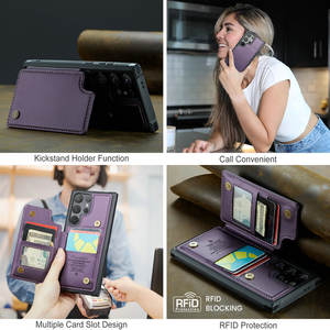 Cassa della carta di credito CaseMe per <span class=keywords><strong>samsung</strong></span> s24 ultra Cover posteriore con custodia in pelle PU per <span class=keywords><strong>Samsung</strong></span> S24 S23 <span class=keywords><strong>S22</strong></span> S21 FE <span class=keywords><strong>accessori</strong></span> del telefono - Product Image 3