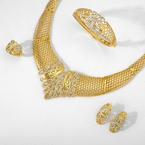 ชุดเครื่องประดับเจ้าสาว Zeadear ชุบทอง 14K ประดับด้วยเพชรซิคอน สำหรับงานแต่งงาน งานหมั้น งานครบรอบ และงานเลี้ยง - Product Image 2