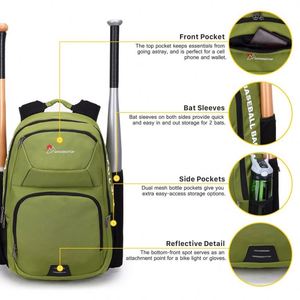 Free Sample BSCI Softball Backpack Bat <b>Bag</b> <b>Kids</b> Youth Sport Baseball Backpack <b>Bag</b> Wholesale Price - Product Image 3