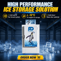 Congélateur commercial extérieur Soardragon 760L pour stockage de glace en cubes, présentoir de glace en sacs à paroi froide pour 100 sacs
