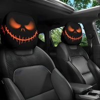 Taie d'oreiller de voiture imprimée drôle motif double face respirant housse de coussin décorative élastique lavable housses d'appui-tête de voiture