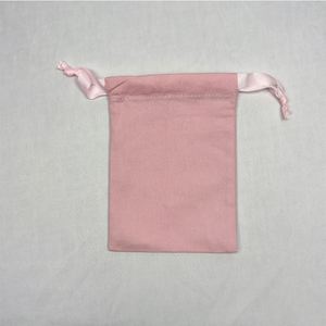 Recyclable pink Canvas <b>Pouch</b> Bag Eco-friendly Cotton <b>Drawstring</b> Bag for Dust - Product Image 2