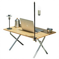Table pliante rectangulaire en bambou d'extérieur - Table de camping et de pique-nique portable pour la salle à manger à domicile Fabriquée en Chine
