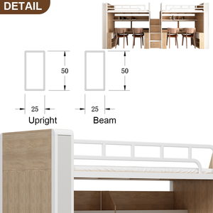 2025 nouveau Design Twin XL cadre de lit superposé en acier pleine grandeur avec bureau d'étude et armoire de rangement pour la maison chambre école jeunesse hôtel - Product Image 3