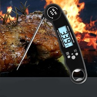 Termometer BBQ Digital, alat pengukur suhu tahan air dengan tampilan LCD Akurasi Tinggi