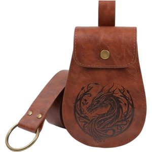 Pochette médiévale personnalisée en similicuir, sac banane <span class=keywords><strong>Viking</strong></span> gaufré, accessoire SCA LARP Cosplay unisexe, en stock, livraison directe usine - Product Image 4