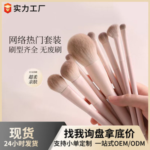 Makeup <b>Brush</b> Set 13 Pieces Synthetic Hair Plastic Handle <b>Round</b> Shape For Eye Shadow Blush Eyeshadow Makeup Application - Product Image 5