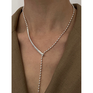 2022 New 2 Styles tragen U-Verschluss Perlen Kette Halskette Y-Form verstellbare lange Halsketten für Frauen Korean Chic Statement Schmuck - Product Image 1