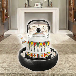 Tetera de Esmalte con 29 Diseños, Estilo Europeo, Forma de Campana Antigua, para Agua Caliente, Té y Café, con Tapa y Asa de Metal, Apta para Fogón Abierto - Product Image 3