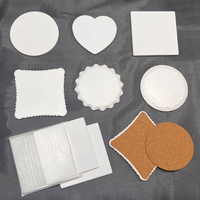 Dessous de verre en céramique carré blanc de sublimation de 4 pouces imprimés finition blanc brillant Dessous de verre en céramique avec fond en liège