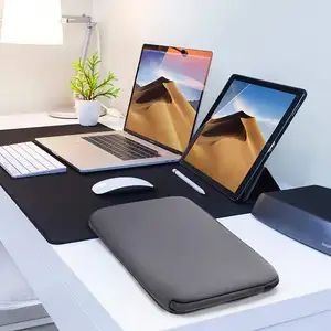 Capa protetora de neoprene para laptop, capa cinza elegante de 13 e 14 polegadas, ideal para laptop