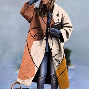 <span class=keywords><strong>Giacca</strong></span> donna primavera e autunno con risvolto a maniche lunghe con stampa <span class=keywords><strong>Tweed</strong></span> cappotto lungo - Product Image 6