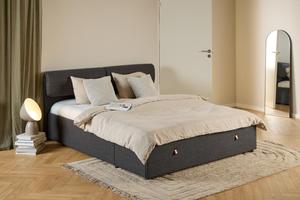 <span class=keywords><strong>Lit</strong></span> <span class=keywords><strong>double</strong></span> rembourré Calvi <span class=keywords><strong>140x190</strong></span> gris - Product Image 5