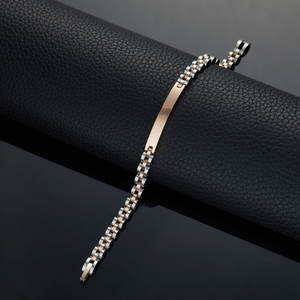Pulsera y brazalete de moda para hombre de acero inoxidable 316L antideslustre, chapado en oro de 14K y 18K, espacios en blanco grabables para pulseras de hombre - Product Image 2
