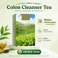 Tisane Détox Minceur Nettoyante pour le Côlon – Soutien à la Santé Digestive et Intestinale – Sachets de Thé Vert pour le Ventre – Marque Privée
