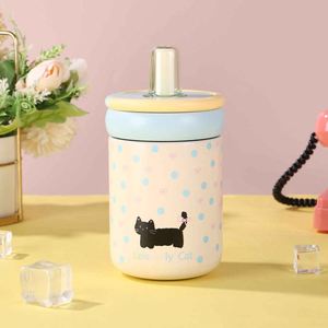 Vaso Infantil con Diseño de Gato de Dibujos Animados, con Pajita, Antiderrames, de Plástico, para Niños, Uso Doméstico - Product Image 5