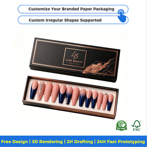 Empaque Personalizado para <span class=keywords><strong>Uñas</strong></span> Postizas de Primera Calidad OEM, Caja de Empaque para <span class=keywords><strong>Uñas</strong></span> con Acabado Mate, Materiales Reciclados - Product Image 2