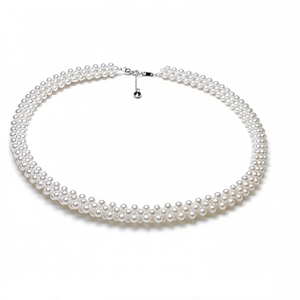 Romantic French Minimalist Finished S925 Sterling <b>Silver</b> <b>Choker</b> Necklace Strung With Tiny 3-4mm Glossy Natural Aurora Pearl Hand - Product Image 1