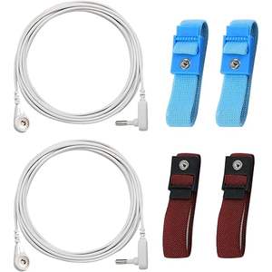 Lot de 2. Bracelet antistatique de mise à la terre conçu pour la protection contre les radiations électromagnétiques et la connexion à la terre - Idéal pour le bureau, le sol ou le yoga - Product Image 1
