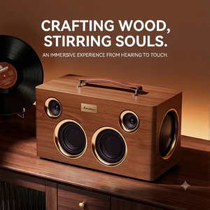ME-08 Altoparlante Vintage in Legno, Subwoofer HiFi con Suono Surround 3D ad Alto Volume, Audio da Scrivania per Karaoke e Computer - Product Image 5