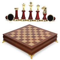 Jeu d'échecs magnétique en bois 12 "personnalisable jeu d'échecs souverain avec tiroir de rangement jeu de société classique