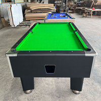 Mesa de Billar Profesional de Estilo Americano de 213 cm (7/8 de Pie) con Superficie de MDF y Tapicería de Tweed, Operada con Monedas
