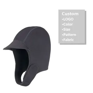 Custom Neoprene Swimming Caps Sun Protection Ear Protector Hats For Surfing Kayak Rafting Chapeau Homme Waterproof Swim Caps