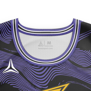 Maillot de basket respirant à séchage rapide en maille sublimée avec imprimé vague violette, uniforme de sport léger sans manches pour hommes - Product Image 3