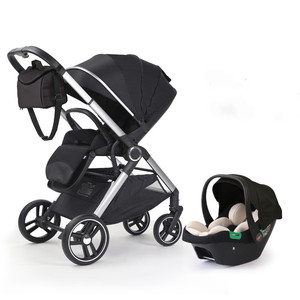 Cochecito <span class=keywords><strong>de</strong></span> Bebé 2 en 1 <span class=keywords><strong>con</strong></span> Asiento <span class=keywords><strong>de</strong></span> Auto Seguro, Cómodo y <span class=keywords><strong>con</strong></span> Amortiguación, Cochecito <span class=keywords><strong>de</strong></span> <span class=keywords><strong>4</strong></span> <span class=keywords><strong>Ruedas</strong></span> para Niños Pequeños <span class=keywords><strong>con</strong></span> Mango Reversible - Product Image 3