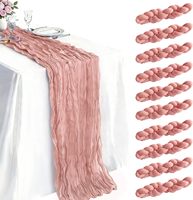 Chemin de table en gaze de coton 23*70 pouces, style rustique et romantique, pour mariage, douche nuptiale, décoration d'automne, lot de 10 pièces