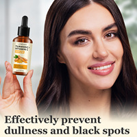 Sérum Visage Anti-Âge et Anti-Acné au Curcuma, Correcteur de Taches Brunes à l'Huile Essentielle et Vitamine C, Hydratant Soin de la Peau Marque Blanche