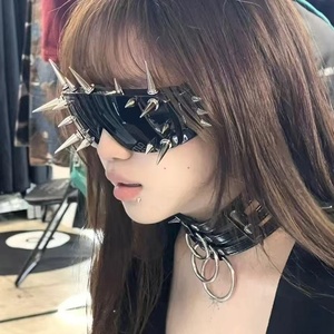 New Cross-border Funny <strong>Glasses</strong> Cyberpunk Style Devil Myopia Sunglasses UV400 Frameless <strong>Party</strong> <strong>Fashion</strong> Trend Street Snap - Product Image 1