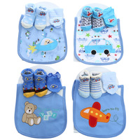 Chaussettes pour bébé en coton mignonnes de style dessin animé avec des rayures, gants en tissu éponge, ensemble de chaussettes pour bébé