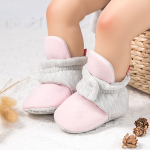 JHT hiver enfant en bas âge chaussures 0-1 ans bébé chaussures coton supérieur respirant unisexe sans lacet cheville et chausson ne tombe pas - Product Image 3