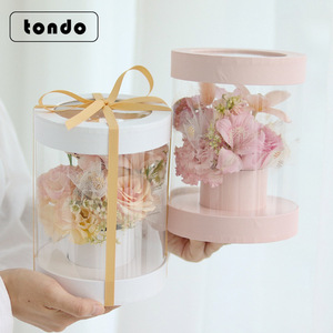 Tondo Round PVC Flower Box Clear Transparent Round Flower Box For Motherday