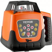 VEVOR Nivel Láser Rojo 360 Rotativo Autonivelante Automático Rotativo Haz Rojo con Receptor Control Remoto Estuche de Transporte