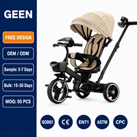 Tricycle poussette bébé modèle GEEN en gros / Tricycle 4 en 1 pour bébés et enfants / Vélo pliable pour enfants
