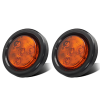 Feux de position latéraux ronds à LED de 2 "avec fiches et œillets projecteurs lumineux 12-24V Feux de gabarit à 4 LED pour bateau, remorque, camion, camping-car.