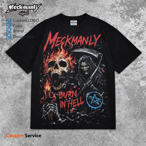 T-shirt personnalisé 300 g/m² 100 % coton pour homme, coupe ample extra large, impression DTG sans couture - Product Image 4