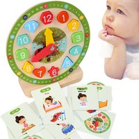 Digitaler Holz-Lernwecker für Kinder, Lehrmittel für Kindergartenkinder von 4-6 Jahren, 20x20x3,5cm