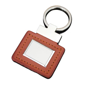 Bán buôn tùy chỉnh Laser khắc da Móc chìa khóa hình dạng tùy chỉnh PU da Keychain - Product Image 5