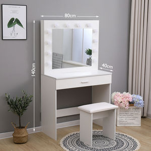 Meuble de chambre à coucher <span class=keywords><strong>japonais</strong></span> en fer, mélamine et verre, coiffeuse antique <span class=keywords><strong>pour</strong></span> filles, petite table de maquillage et chaise - Product Image 2