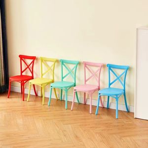 Modern Design Indoor Outdoor Kids <b>Dining</b> <b>Chair</b> Free Sample Colorful Cross Back Resin Plastic Parties Living Room Kitchen Jinyang - Product Image 3