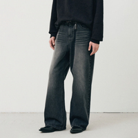Jeans de Mezclilla Negros Holgados y Rectos para Hombre, de Cintura Alta, para Uso Diario, Venta Caliente 2026