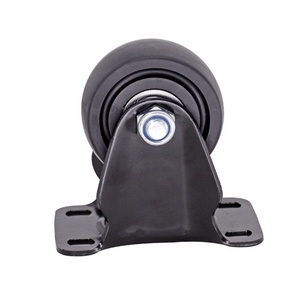 Set di Ruote Girevoli Nere per Banco da Lavoro Resistente, in Plastica PP, Profilo Basso, Ruote Industriali da 3 Pollici con Zerks - Product Image 4