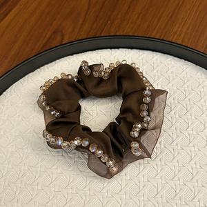 Serre-tête en satin fait main avec bordure en cristal, style coréen, 9 cm, accessoire de mode pour femme, usage quotidien - Product Image 5