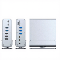 Hub USB-C de Aleación de Aluminio WFYEAR con Soporte para Tarjetas SD 2.0, 16 Puertos para Laptop y Teléfono, Estación de Acoplamiento Ethernet y Lector